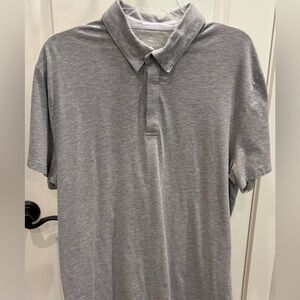 Tommy John Men's Heather Gray Polo Shirt, Size L